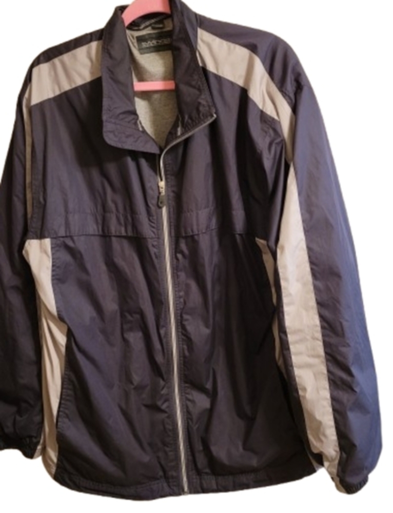 Swingster men's gray and blue long-sleeved Windbreaker Size Large